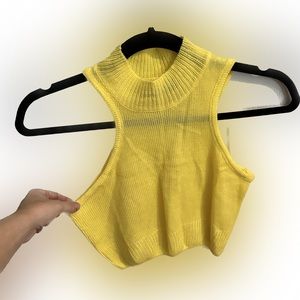 Yellow sweater crop top